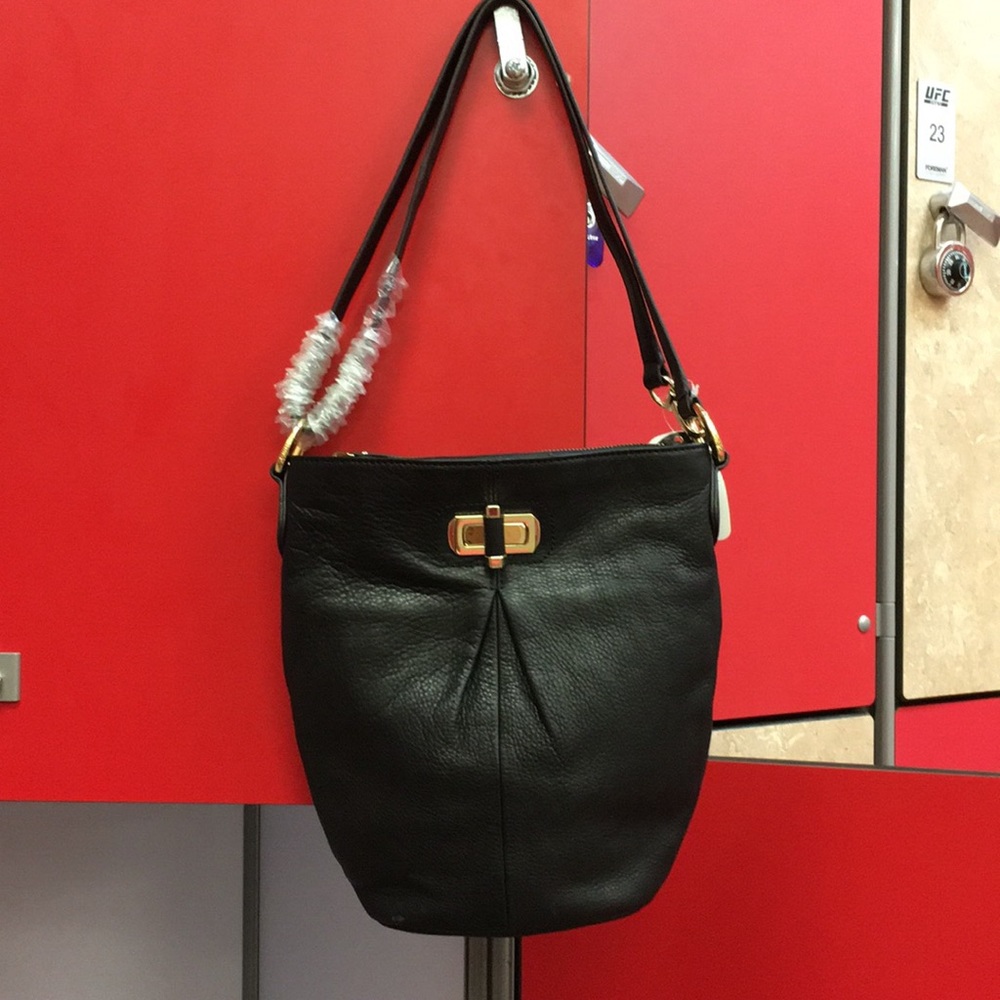 B Makowski NEW Black Leather Crossbody Handbag
